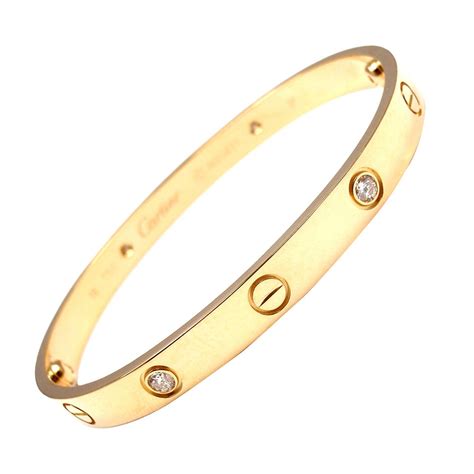 cartier love bracelet four diamonds.